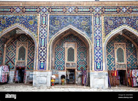 Uzbek traditional clothes and other colorful souvenirs, Tashkent ...