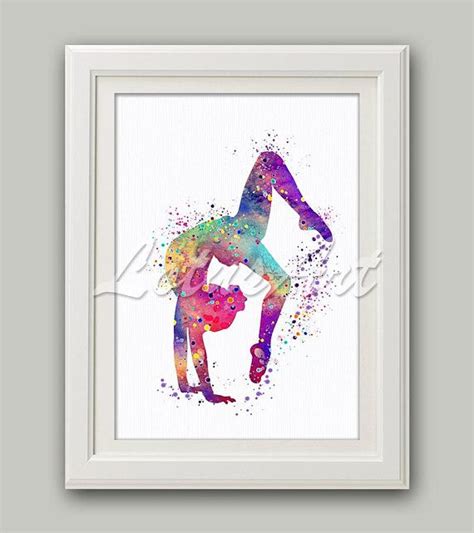 Gymnastics Tumbling Watercolor Print Sports Art Poster Home Decor