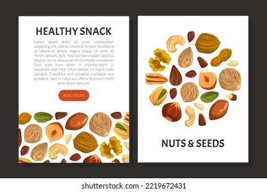 Nuts Cashew Almond Vector Banner Template Stock Vector Royalty Free