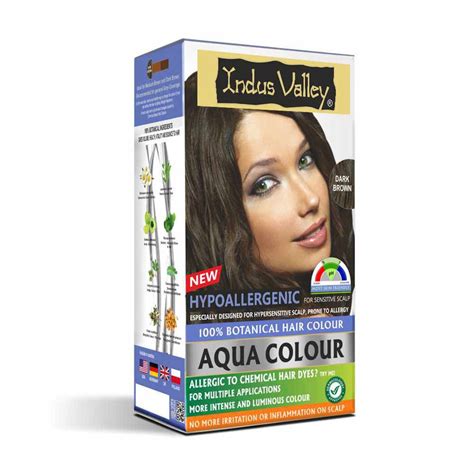 100 Botanical Hypo Allergic Aqua Hair Colour Aqua Dark Brown Hair Dye Indus Valley