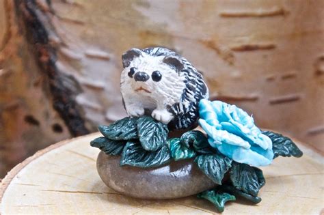 Hedgehog Polymer Clay Sculpture Cute Tiny Mini Hedgehog | Etsy