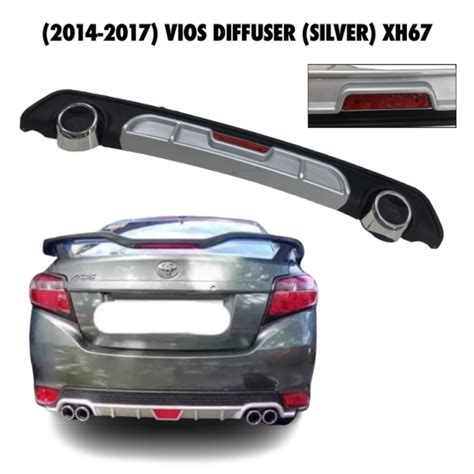 CPS 2014 2015 2016 2017 TOYOTA VIOS SILVER CAR Rear Bumper Diffusers