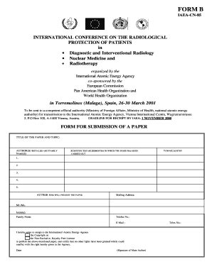 Fillable Online Iaea Cn85FORM B 1 Fax Email Print PdfFiller