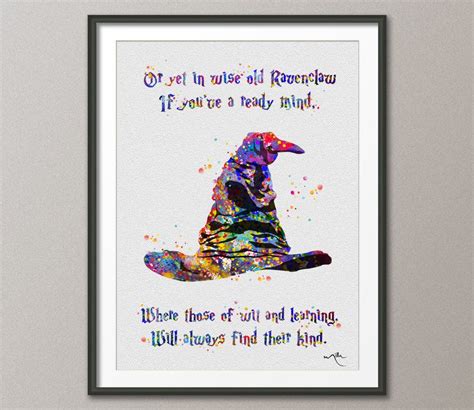 Sorting Hat Harry Potter Quote Hogwarts House Print By Cocomilla