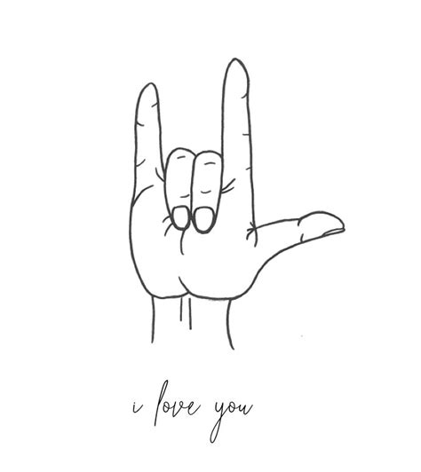 I Love You / Sign Language / Minimalist / Single Line Drawing - Etsy