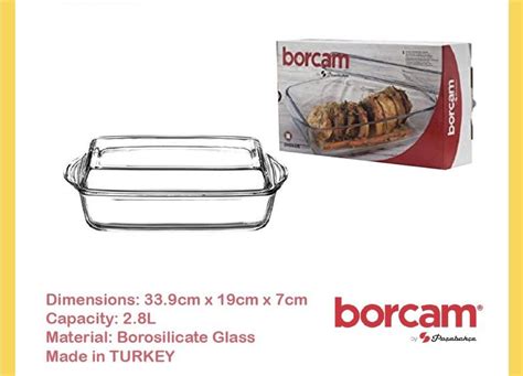 Borcam Rectangular Casserole With Glass Cover L Furniture Home