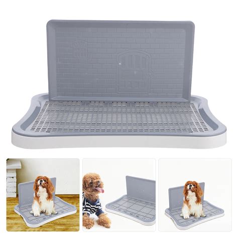 FRCOLOR Puppy Potty Training Tray with Wall Column Puppy Potty Training