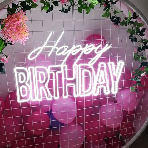 275 X 17 Inches Happy Birthday Large Neon Sign For Wall