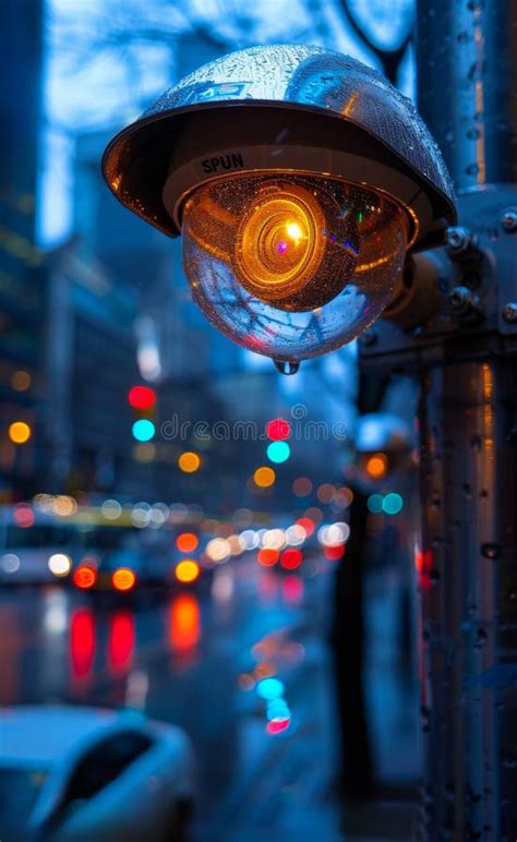 Traffic Light and Rain-soaked Street in the Rain Stock Image - Image of ...