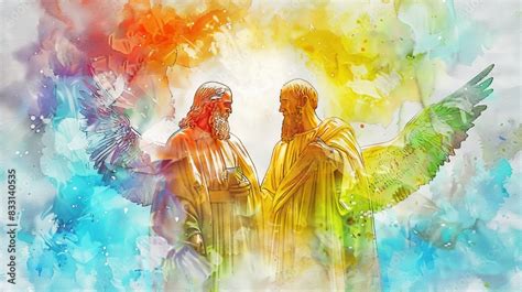 Holy Trinity Father Son Holy Spirit Digital Watercolor Painting