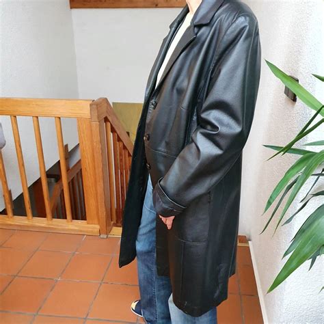 Damen Ledermantel in schwarz Größe 46 entspricht eher Größe 42 | eBay.de