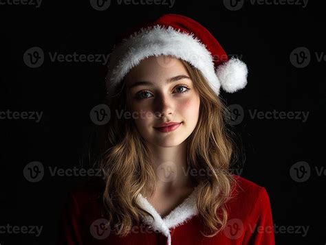 A Young Woman In A Santa Suit 53696354 Stock Photo At Vecteezy