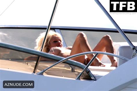 Pamela Anderson Sexy Poses Topless In A Bikini On A Boat During A Photoshoot In Cannes AZNude