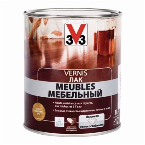 Лак акриловый V33 102208, для мебели, глянцевый, дуб, 1л — купить в ...