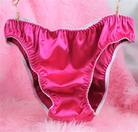 Gorgeous Hot Pink Satin Hipster Full Bikini Sissy Mens Or Etsy