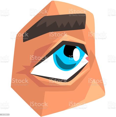 Blue Eye And Eyebrow Male Body Part Vector Illustration On A White Background Stock Illustration