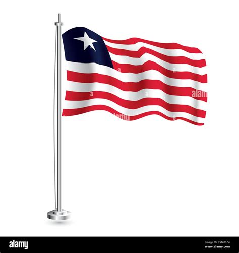 Liberian Flag. Isolated Realistic Wave Flag of Liberia Country on ...