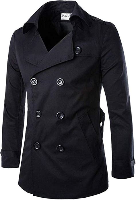 Junmano Hombre C Rdigan Larga Con Capucha Slim Trench Elegante Doble