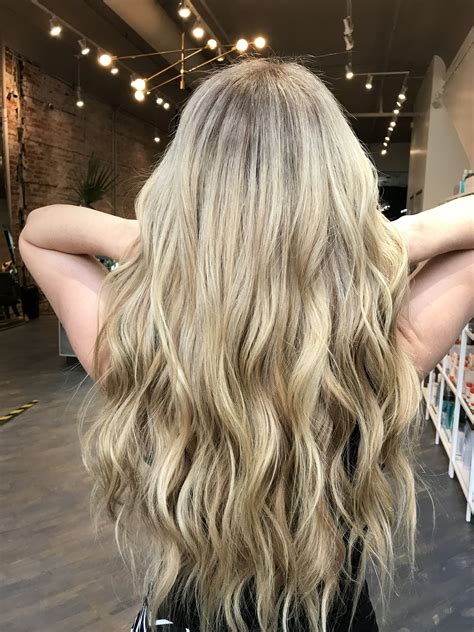 Long blonde shadow root highlight | Long hair styles, Hair styles, Hair