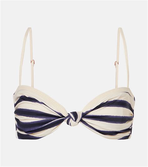 Striped Bikini Top In Blue Johanna Ortiz Mytheresa