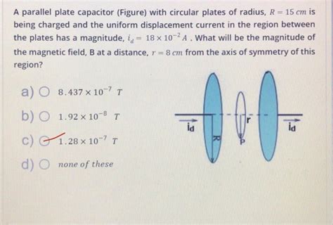 Solved A Parallel Plate Capacitor Figure With Circular Chegg