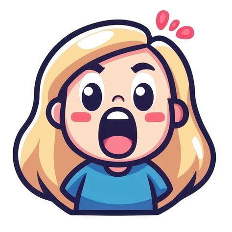 A Cute Chibi Cartoon Featuring A Tiny Blonde Character Wildly Screaming Premium AI Generated Image