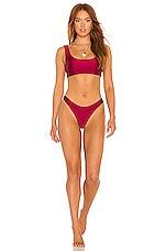 Jade Swim Rounded Edges Bikini Top In Sangria Sheen Revolve