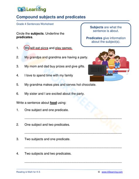 Compound Subjects And Predicates Worksheet