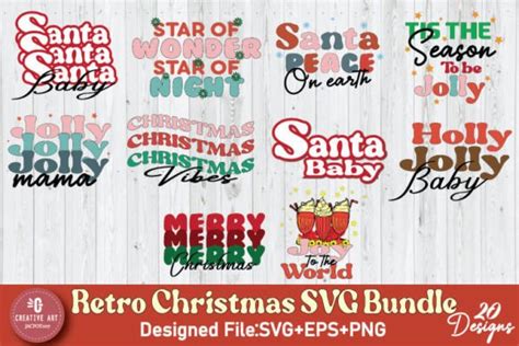 Retro Christmas Svg Bundle Merry Chris Graphic By Jacpot Creative