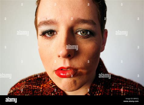 Face With Two Different Makeup Styles Stock Photo Alamy