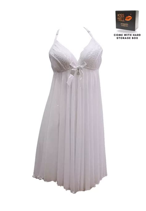 Buy Kiss Tell Premium Willa Lingerie Corset Night Gown Nighties In White Online ZALORA