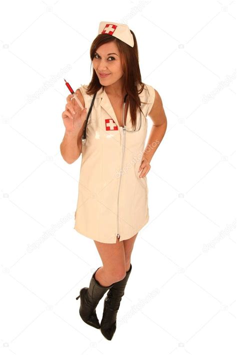 Beautiful Brunette Nurse Stock Photo Fouroaks