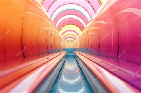 Premium Ai Image A Colorful Slide Is Going Down A Colorful Tunnel