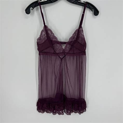 Victoria S Secret Intimates Sleepwear Victorias Secret Lace Babydoll Lingerie Sheer Mesh