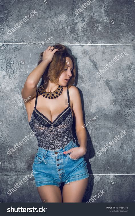 Portrait Sexy European American Woman Lingerie Stock Photo 1319884313 Shutterstock