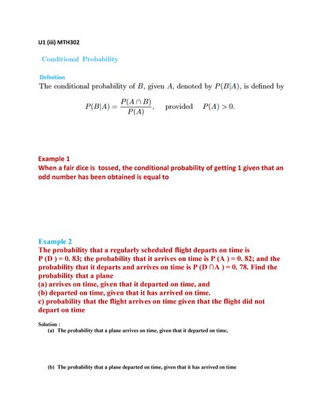 U Iii Mth Mth Lecture Notes As Well As Practice Questions