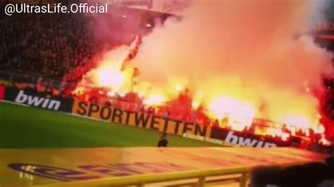 Pyro Leverkusen Fans In Dortmund Borussia Dortmund Bayer Leverkusen