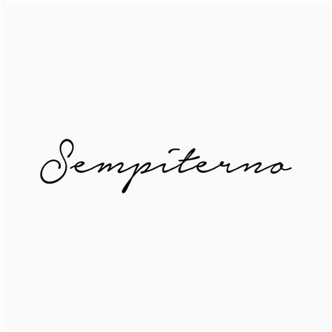 The Word Sempiterno Written In Cursive Writing On A White Background