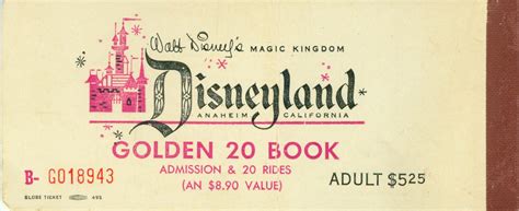 Vintage Disneyland Tickets Magic Kingdom Club Coupon 1959