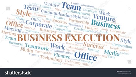 Business Execution Word Cloud Collage Made With Royalty Free Stock