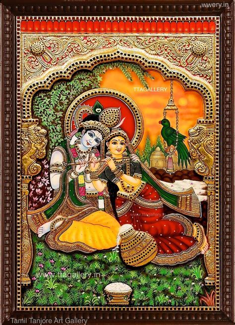 Radhakrishna Tanjore Painting Tanjore Painting Painting Indian Art