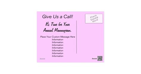 Annual Mammogram Postcard Reminder Women Zazzle