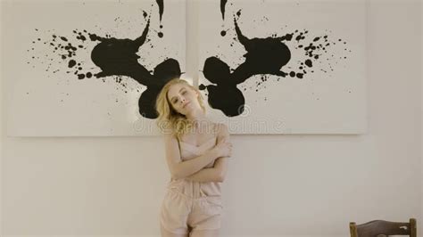 Beautiful Blonde Model In A Nightie Action Stock Footage Video Of Glowing Caucasian