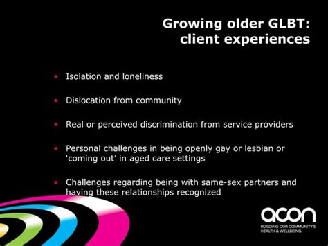 HIV Gay Or Lesbian And Ageinga Community Based Response PPT