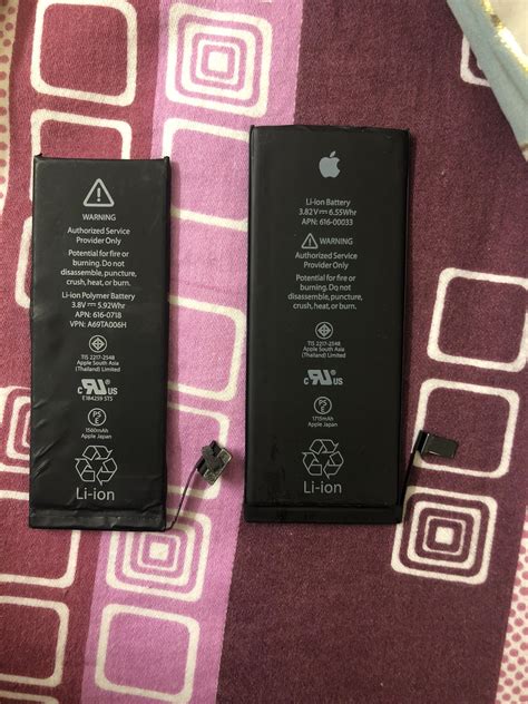 The Added Apple Logo In Iphone 5s Vs 6s Batteries R Mildlyinteresting