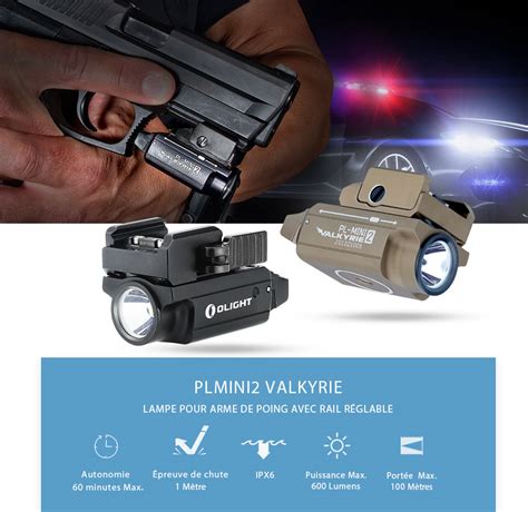 PL Mini 2 Valkyrie Lampe Tactique Pistolets Rechargeable Olight France