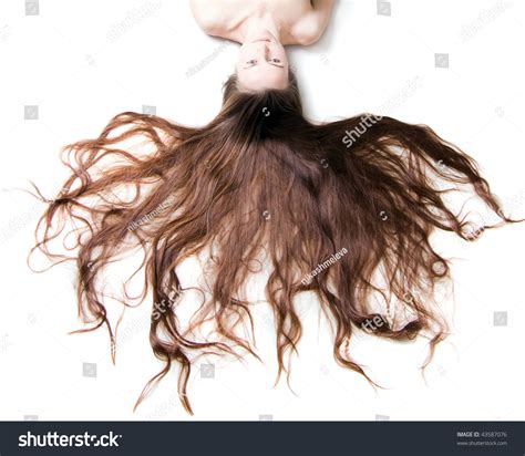 Naked Woman Long Brown Hair On ภาพสตอก 43587076 Shutterstock