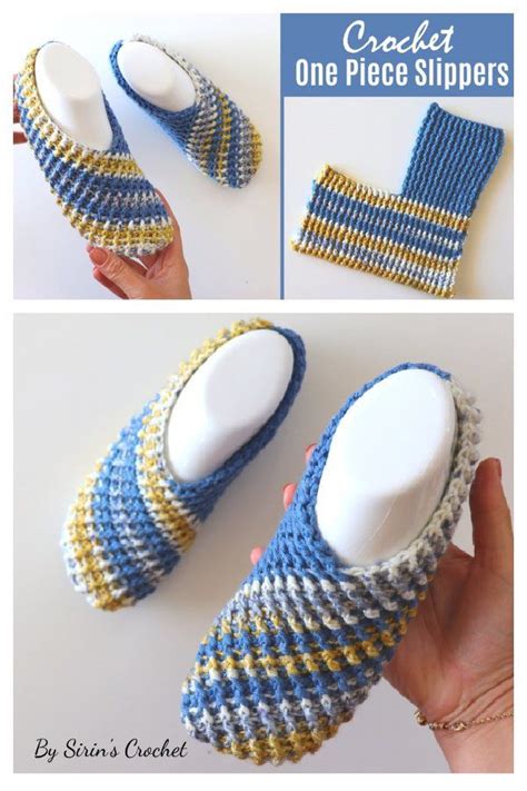 Easy One Piece Slippers Free Crochet Pattern Easy Crochet Slippers