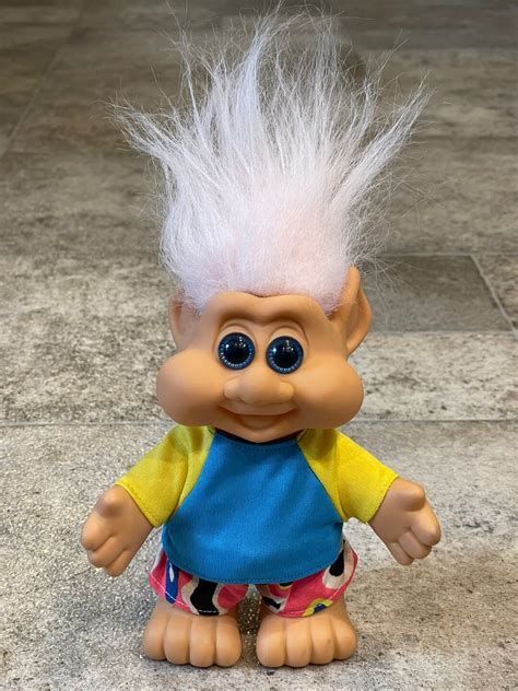 Vintage 1991 Troll Figure With White Hair 1990s Troll Vintage Troll