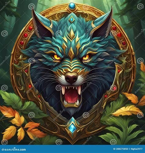 The Wolf S Fangs Shimmer Like A Protector Of The Forest Stock